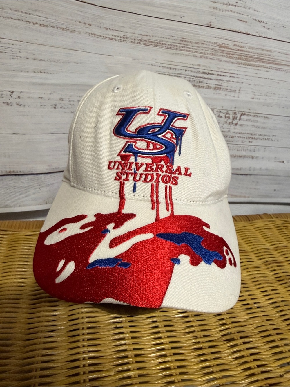 Universal Studios Vintage 90s Paint Spill Melting Cap Hat